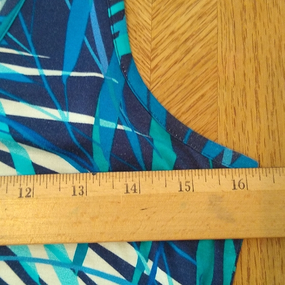 Dress Barn Blue and White palm leaves dress size 6 - Picture 7 of 9